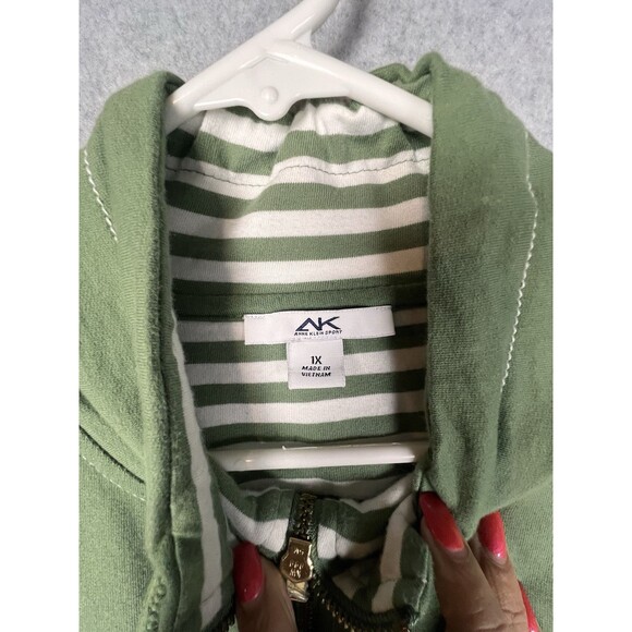 Anne Klein  Sport Womens 1X Jacket & Pants Full Zip Nautical Olive Green 2 Pcs - Picture 4 of 16